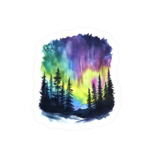 Watercolor Aurora Borealis Sticker