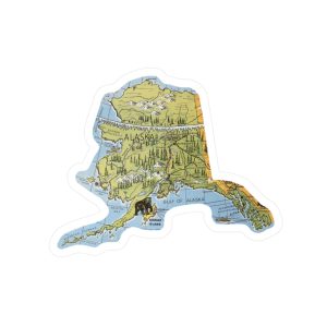 Vintage Alaskan Map Sticker