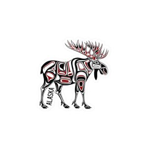 Haida Art Moose Sticker