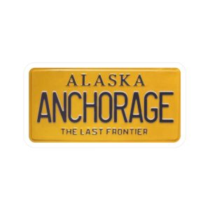 'Anchorage' Alaskan License Plate Sticker