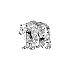 Polar Bear Line Art Sticker