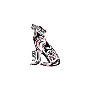Haida Art Wolf Sticker