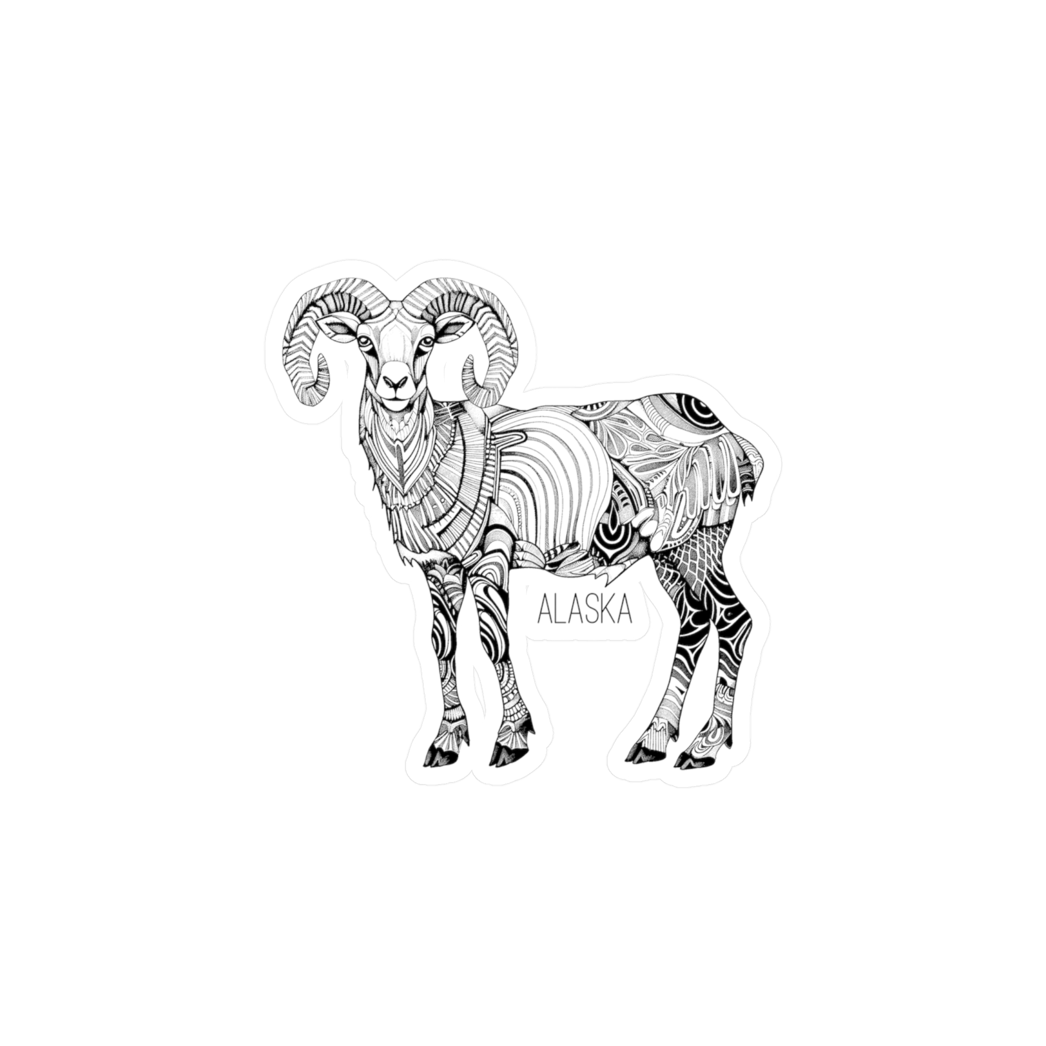 Dall Sheep Line Art Sticker