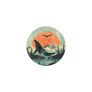 Whimsical Humpback Whale Sticker