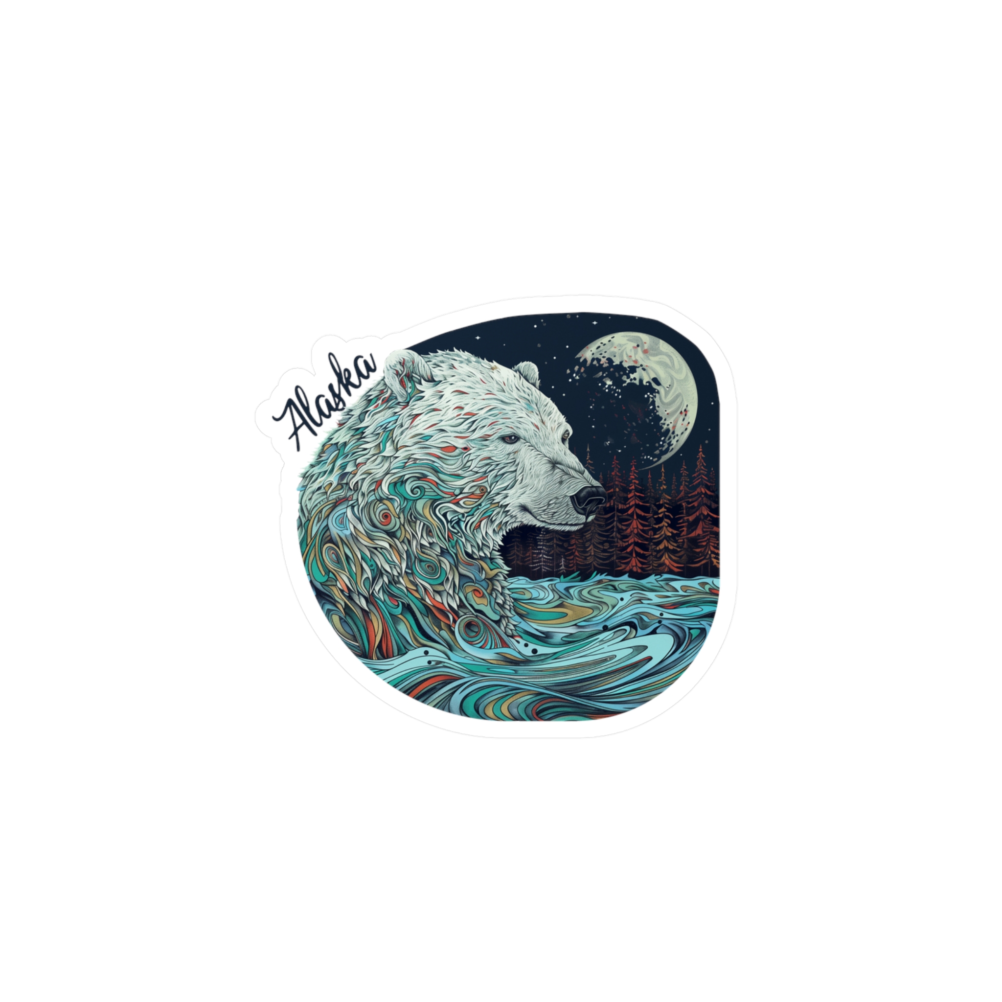 Whimsical Polar Bear Sticker