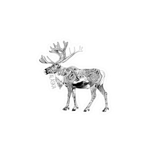 Caribou Line Art Sticker