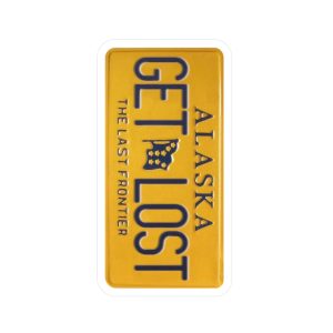 'Get Lost' Alaskan License Plate Sticker