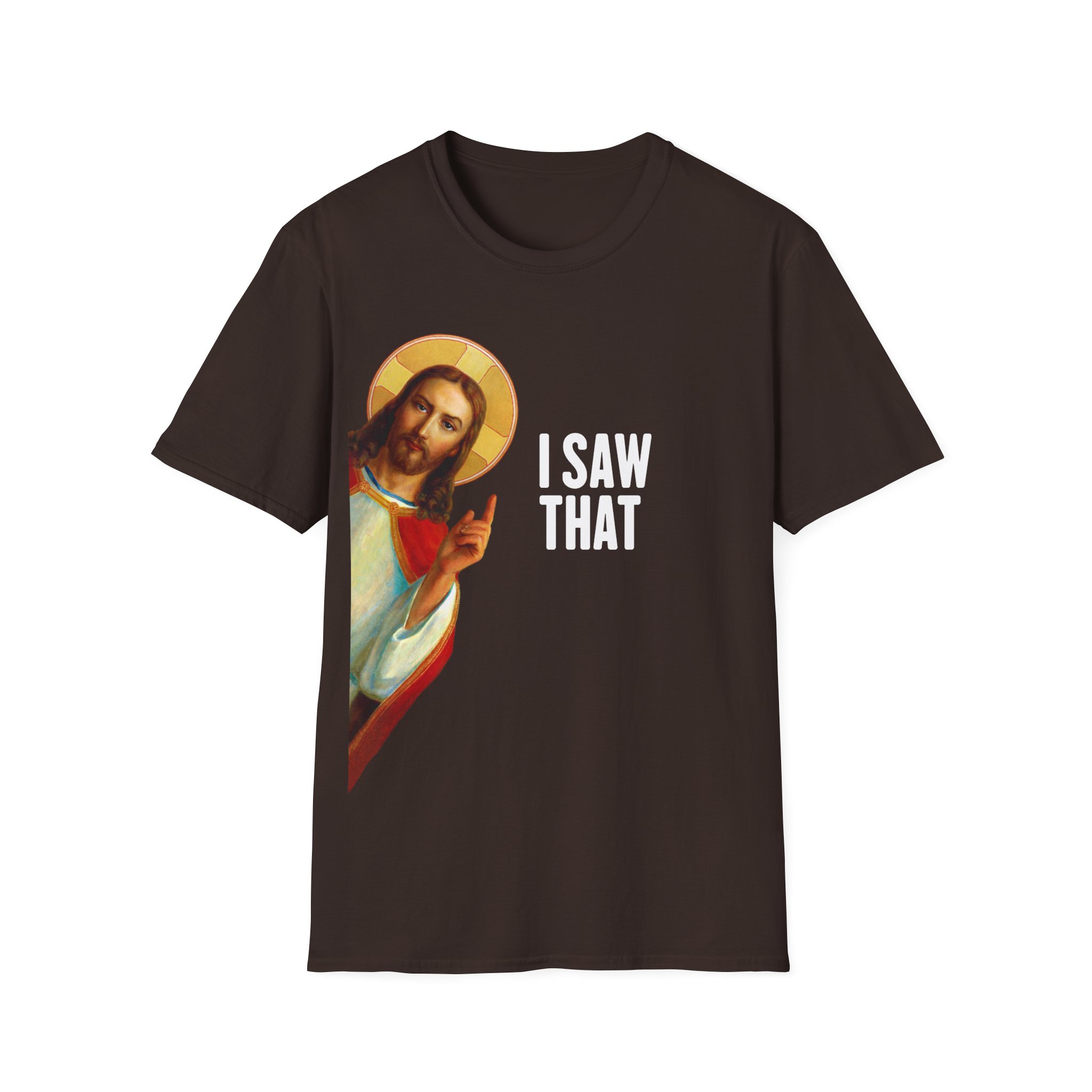 Jesus "I Saw That" Softstyle Tee - Image 2
