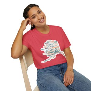Alaska State Map Word Cloud Softstyle Tee
