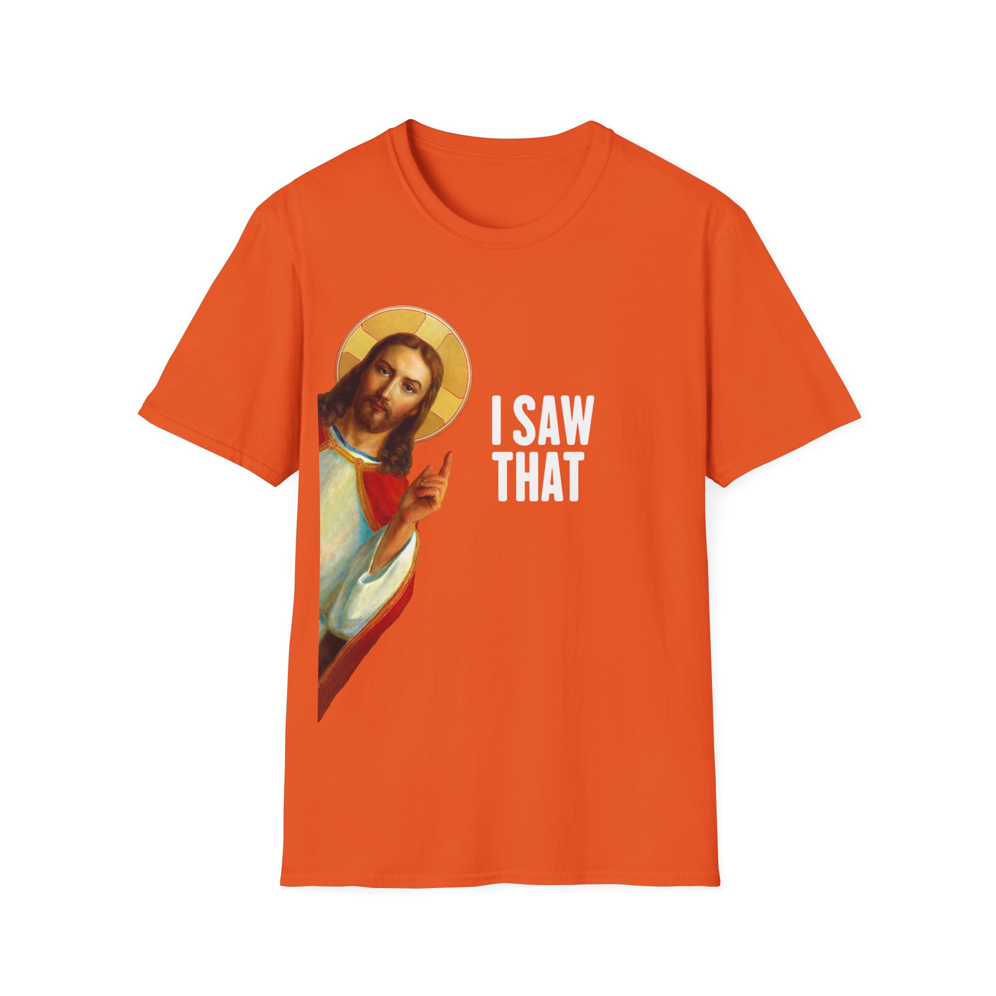 Jesus "I Saw That" Softstyle Tee - Image 4