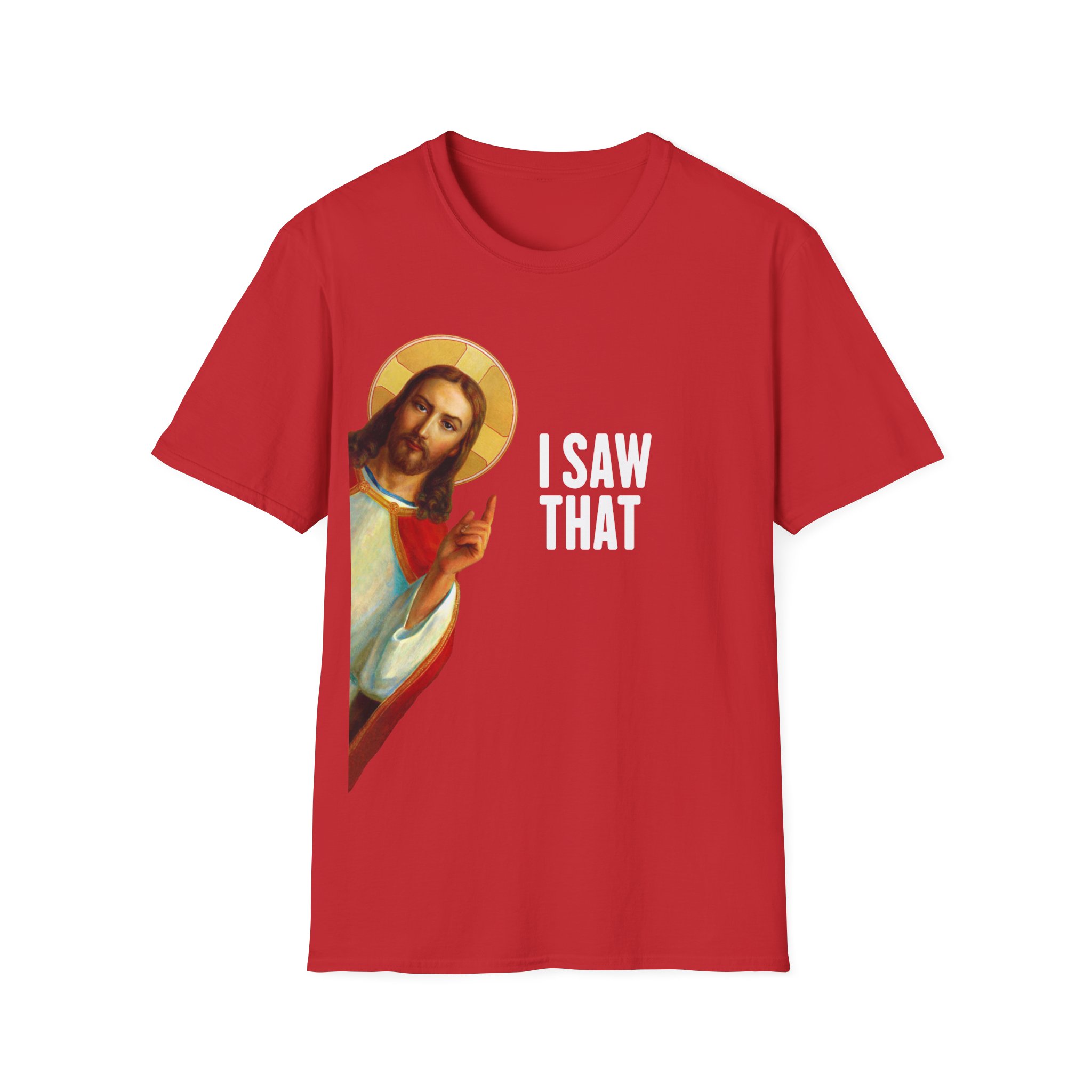 Jesus "I Saw That" Softstyle Tee - Image 12