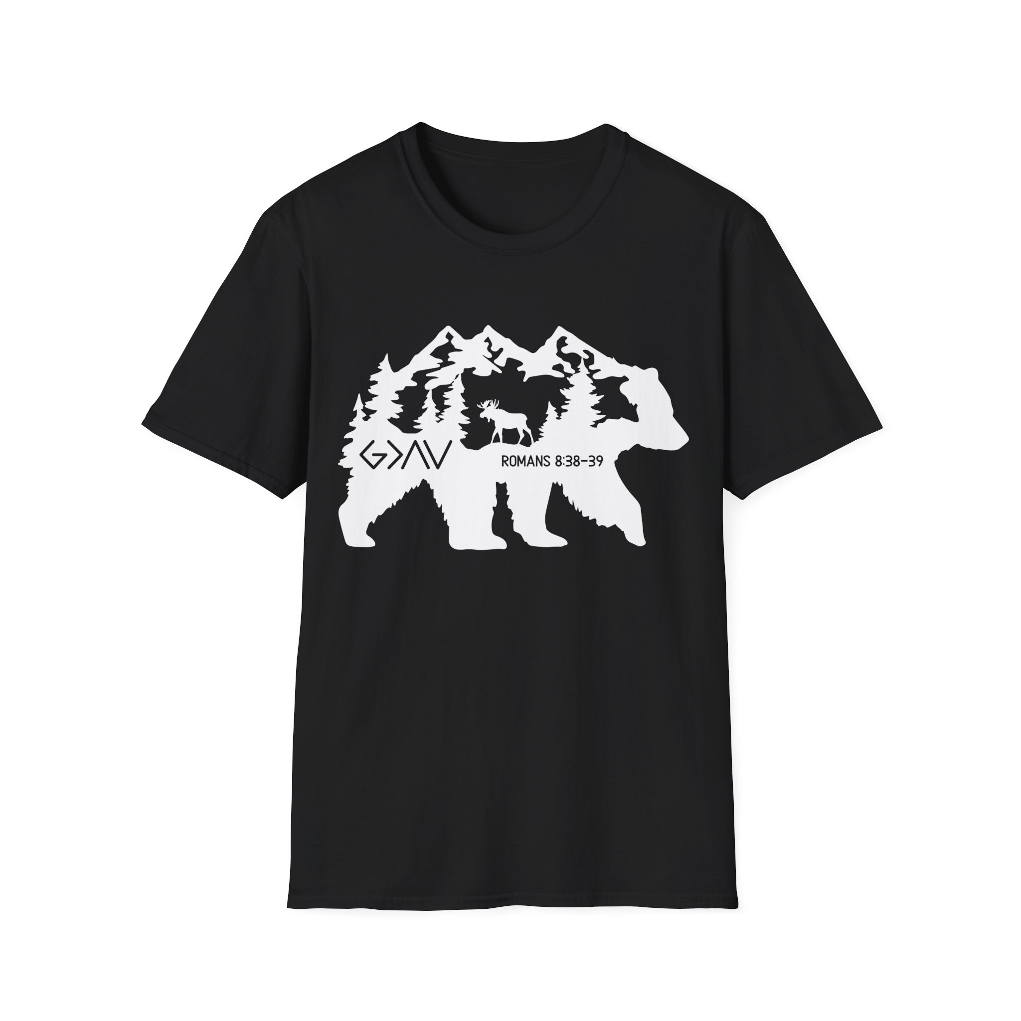 God is Greater Bear Softstyle Tee - Image 4