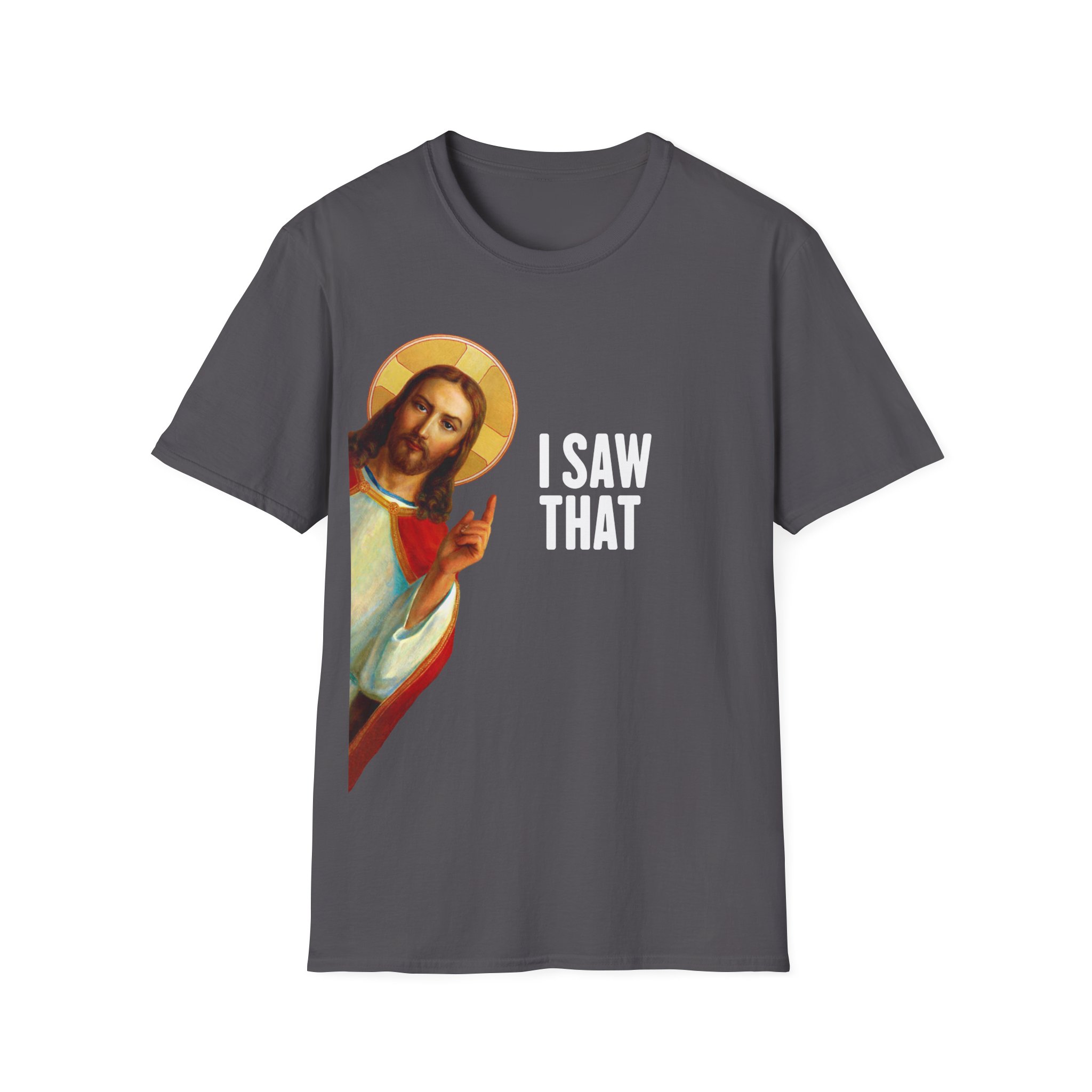 Jesus "I Saw That" Softstyle Tee - Image 8