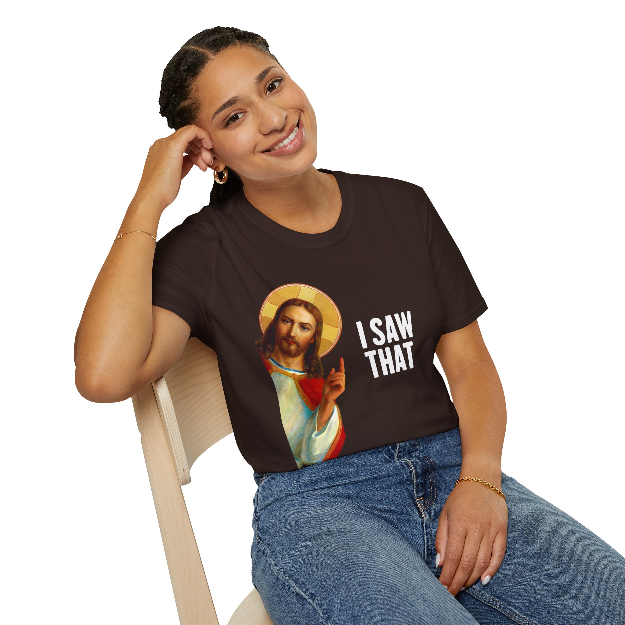 Jesus "I Saw That" Softstyle Tee
