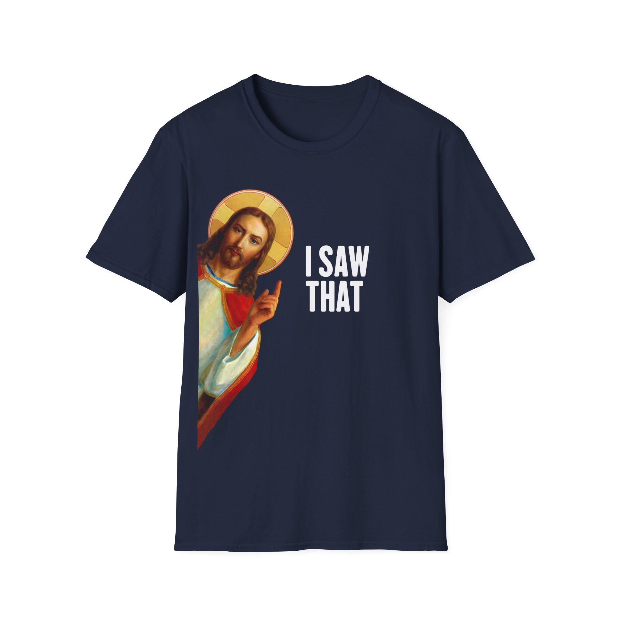 Jesus "I Saw That" Softstyle Tee - Image 10